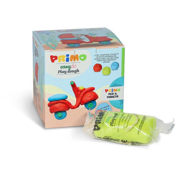 Cub creativ Morocolor Primo Cubido plastilina, 3 culori a 60 g, design masina Cub creativ Morocolor Primo Cubido plastilina, 3 culori a 60 g, design masina